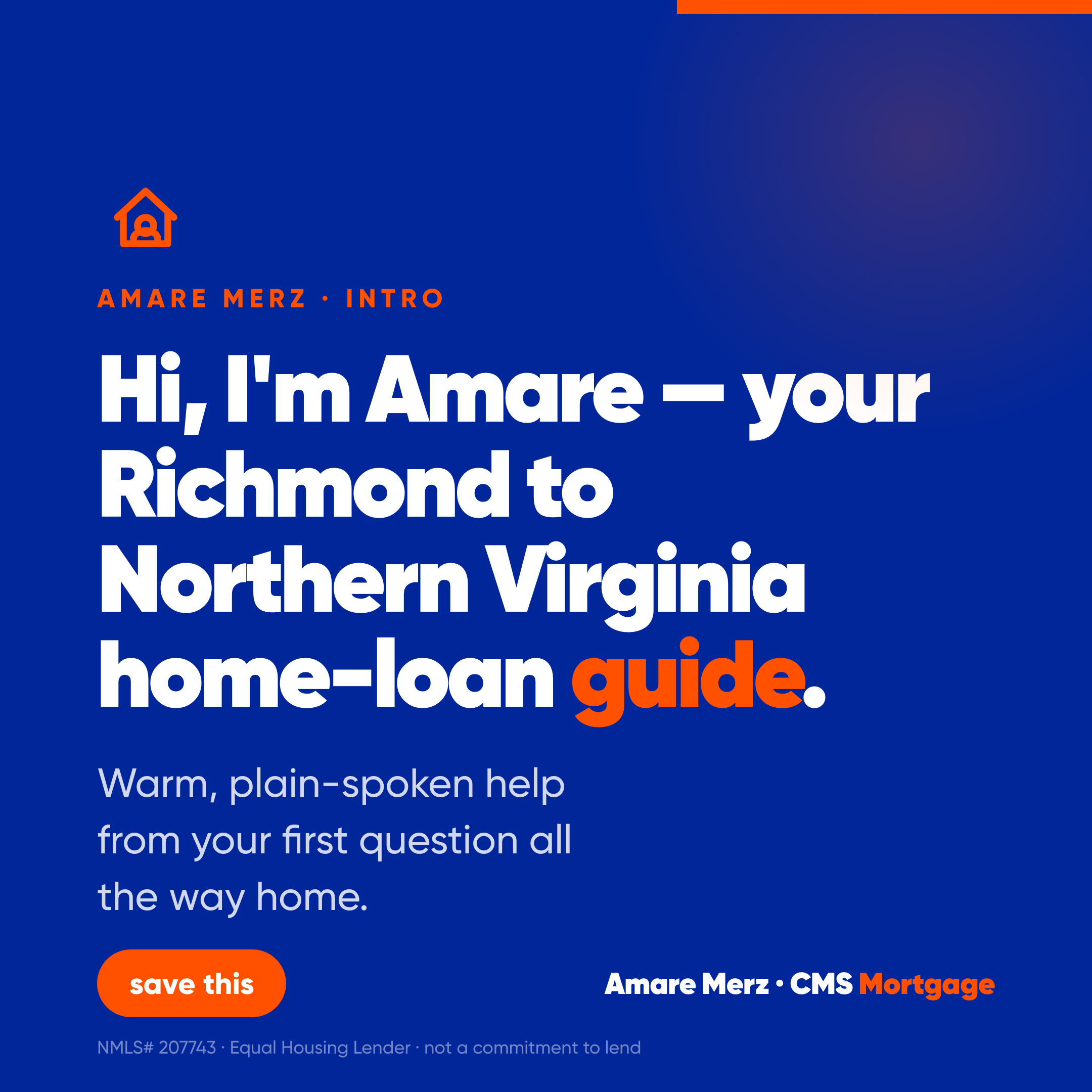 Hi, I'm Amare — your Richmond to Northern Virginia home-loan guide