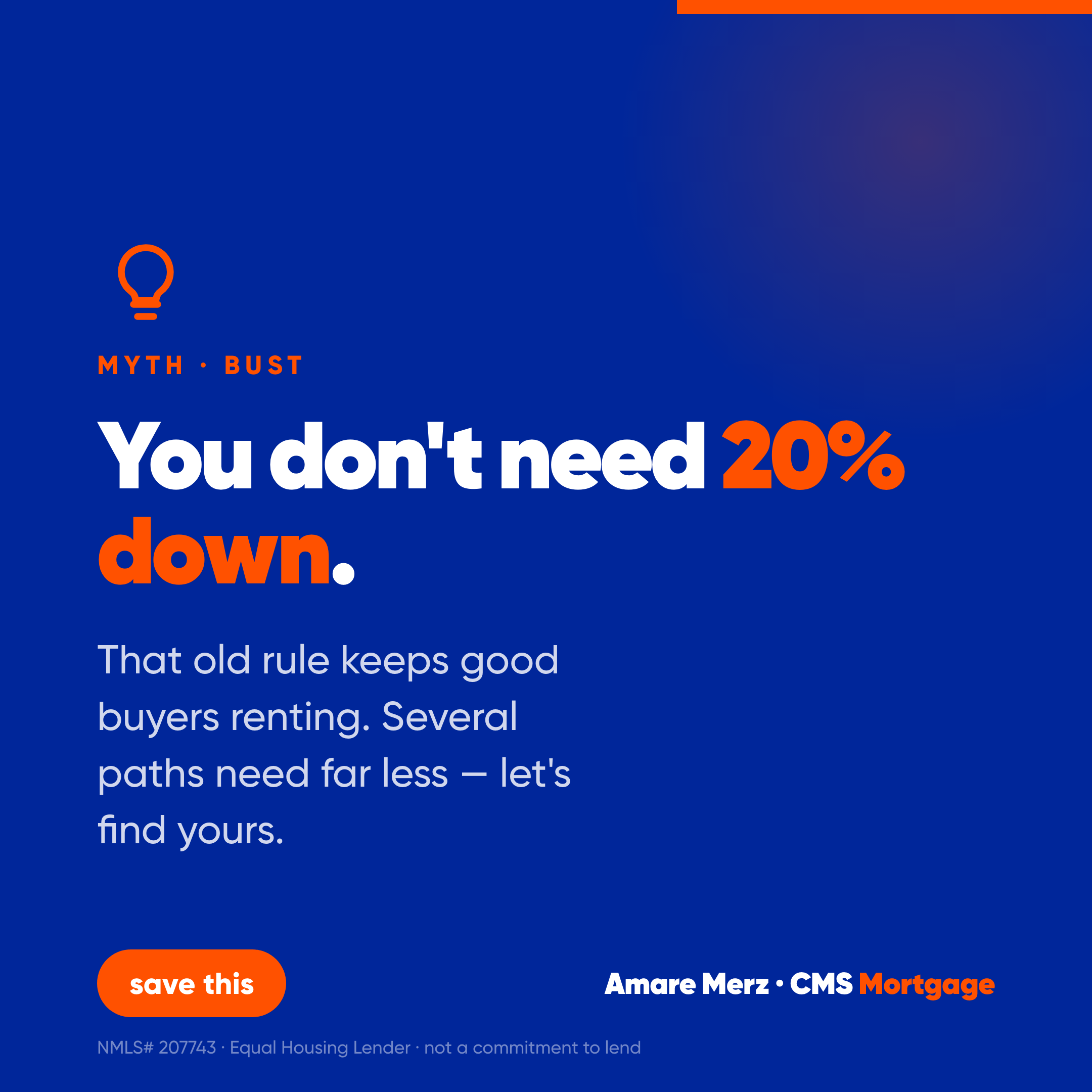 You don't need 20% down