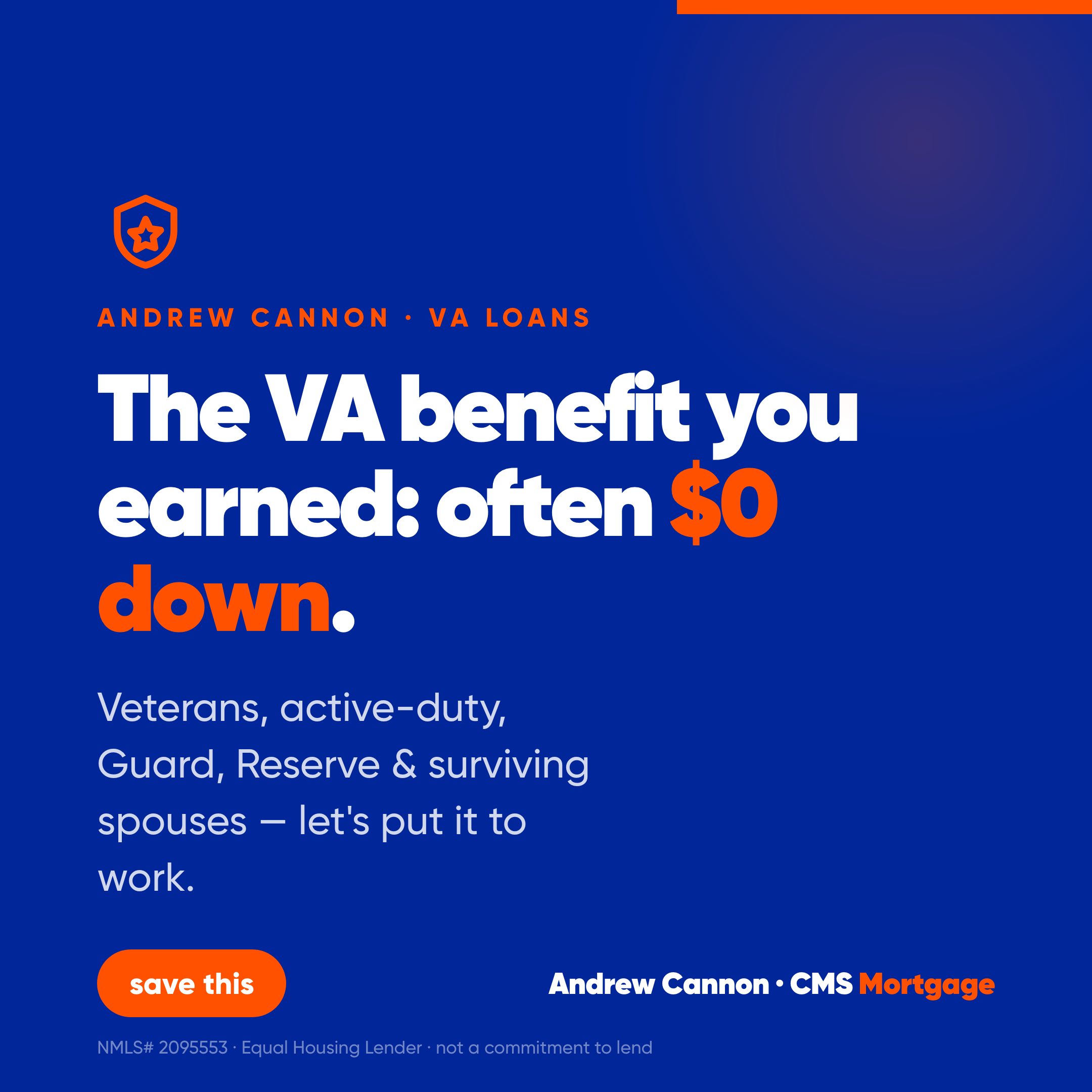 The VA benefit you earned: often $0 down